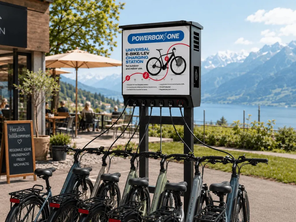 Stanice Powerbox u restaurace s elektrokoly
